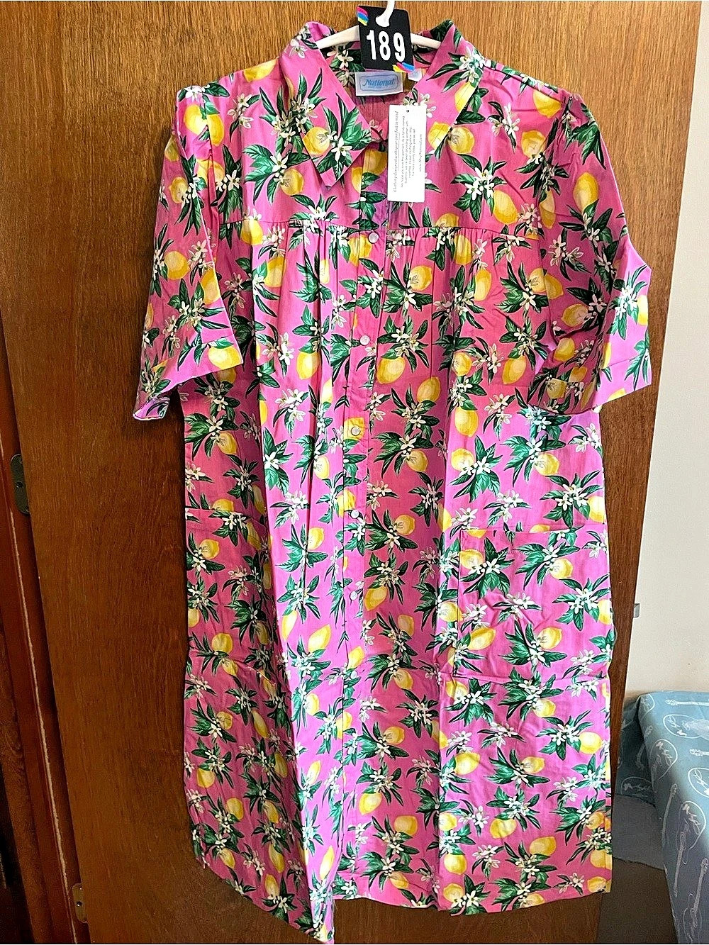 National Snap Front Lemon Print nightgown